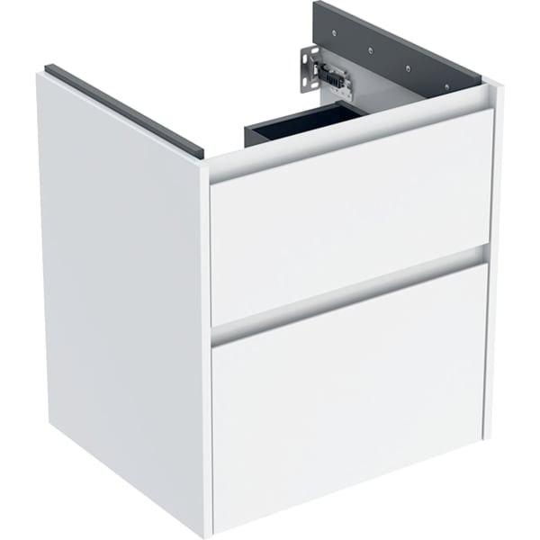 Geberit Renova Plan US f. WT, m. 2 Schubladen 54,6x60,6x44,6cm, weiß/l. seidenglanz