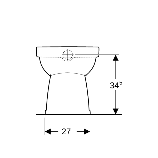 Geberit Renova Stand-WC Flachspüler Abg. vertikal, Rimfree, weiß