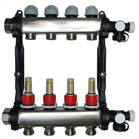 Daikin Heizkreisverteiler Edelstahl, RMV 11 11-fach Verteiler, Maße 44 x 66,5 cm