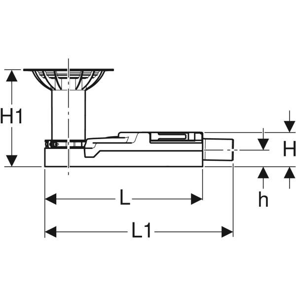 Geberit DBD-Abl. f. Bodenblg. Vinyl (PVC), Estrichhöhe am Einl. 94-114mm d=40mm