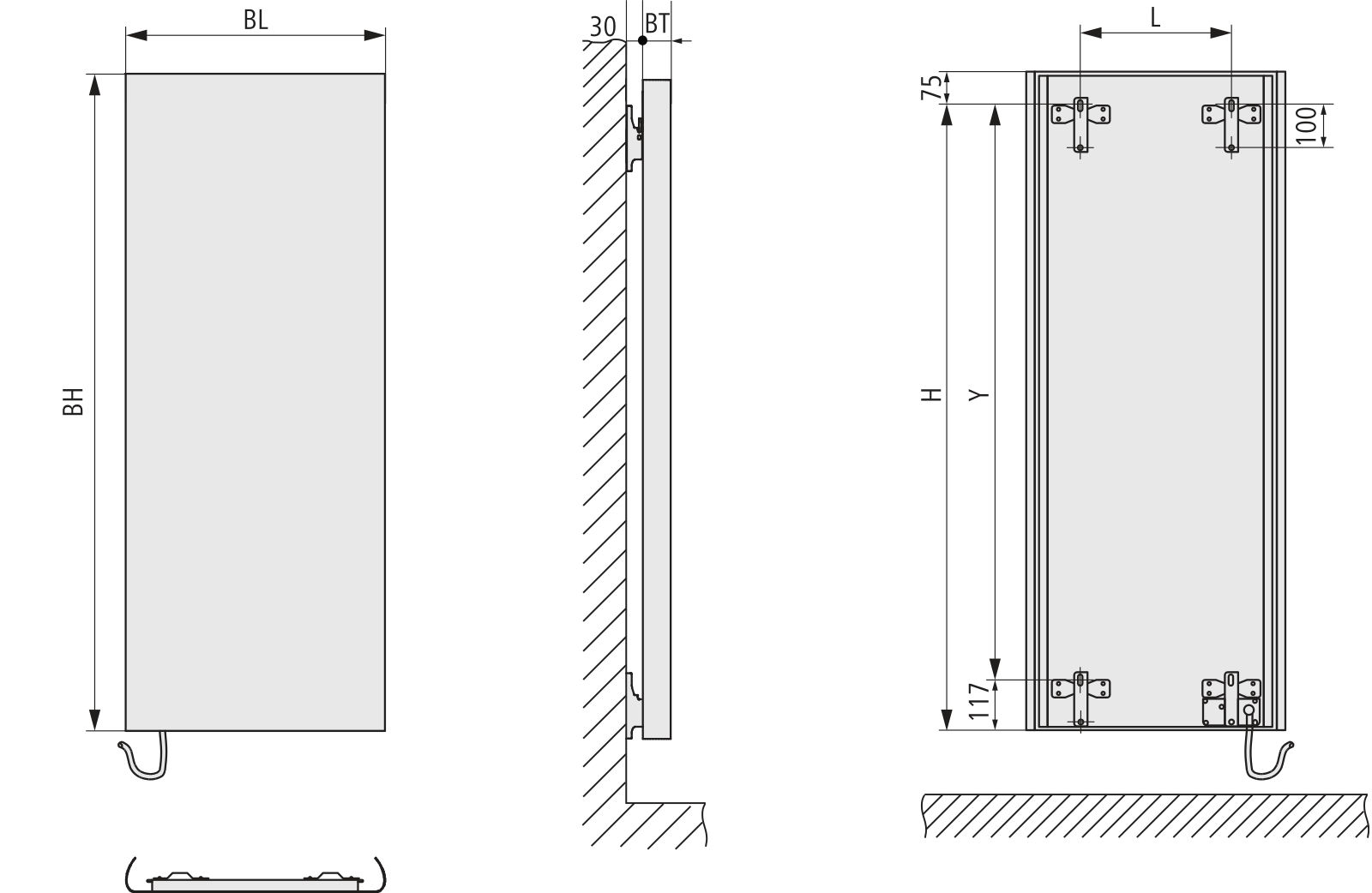 Kermi Pateo-E Tmax 100,BH1525x500x66mm max P420W,RAL9016,WKS weiß,SK1