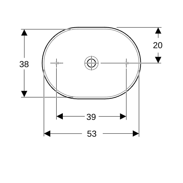 Geberit VariForm Aufsatz-WT, elliptisch 55x40cm, o. Hl, o. Ül., weiß, KeraTect