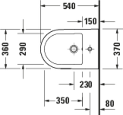 DU D-Code Wand-Bidet, verd.Bef., Weiß Hochglanz