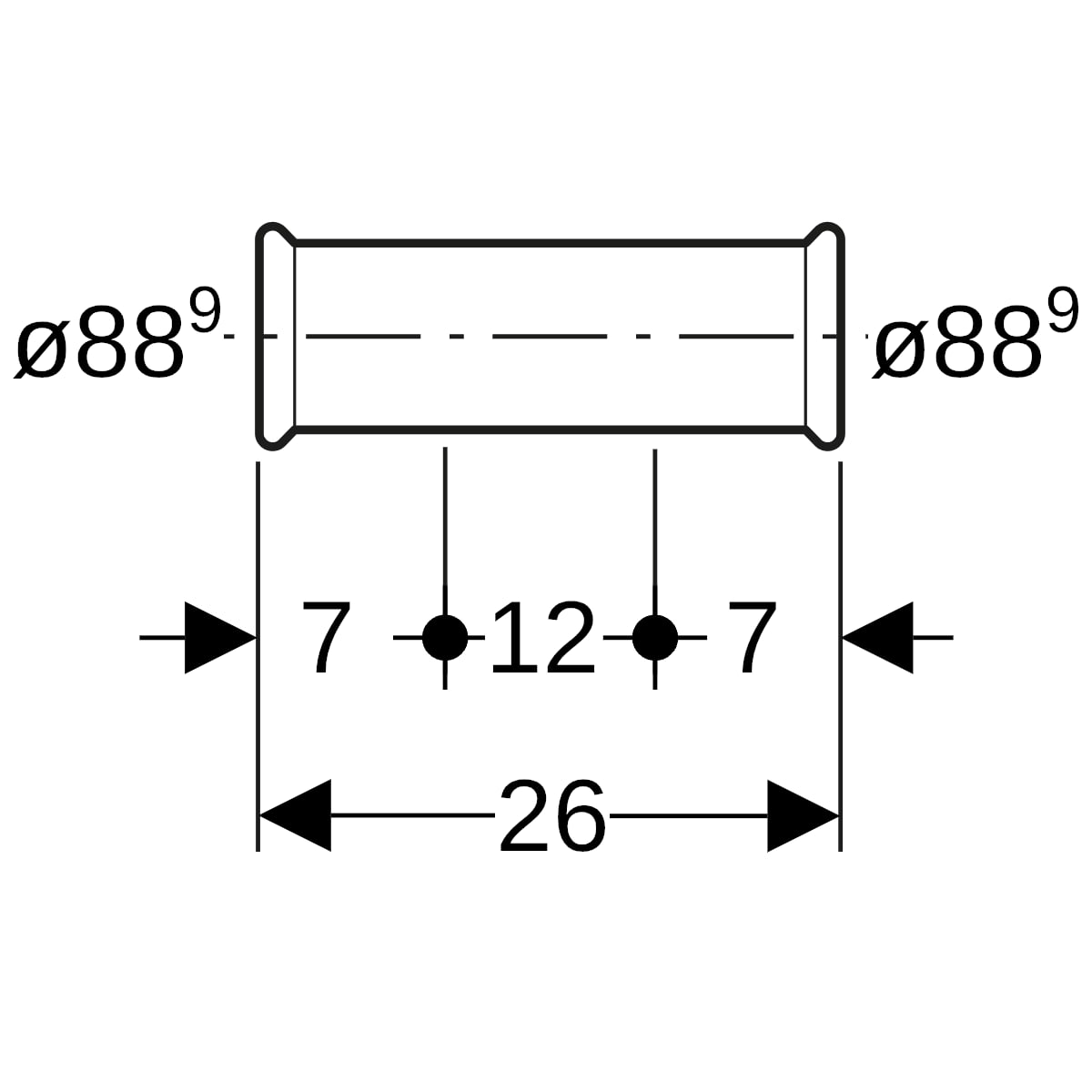 Geberit Mapress C-Stahl Schiebemuffe d88,9 verzinkt