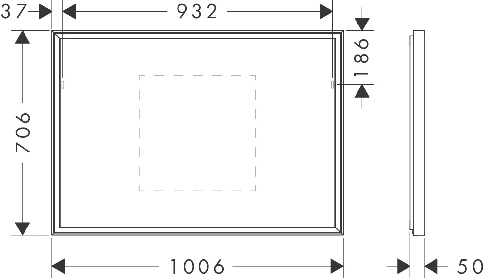Hansgrohe Xarita E Spiegel 1000/50 mit LED Beleuchtung IR Sensor Mattweiß
