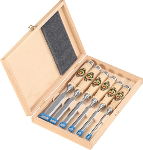 Stechbeitelsatz 6,10,12,16,20,26mm Weißbuchenh.Ulmer Form HO-Kasten Stechbeitelsatz 6,10,12,16,20,26mm Weißbuchenh.Ulmer Form HO-Kasten