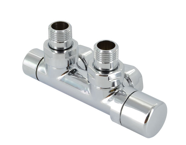 Zehnder Anschluss-Armatur Set P Eckform Thermostatkopf rechts, Kupfer