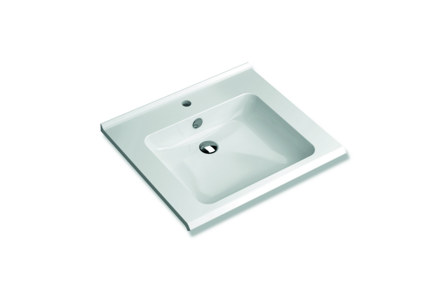 HEWI Waschtisch S-Form, modular mit Überlauf, 650x550mm, 1 HL