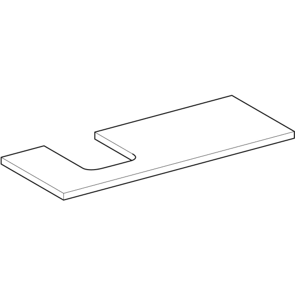 Geberit ONE WT-Pl. Aus li für AWT Schalenform 120x3x47cm, greige matt