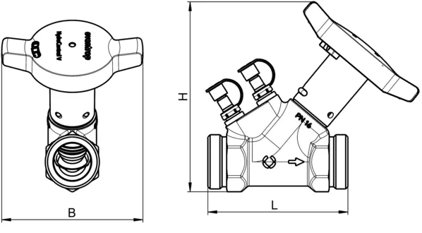 Oventrop-Strangreg.vent. HydroControl V PN16 DN20, G1 AG, HydroPort, EZB