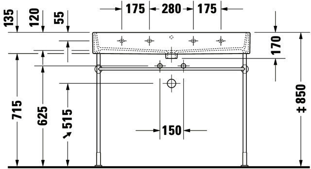 DU Waschtisch Vero Air 1000mm, Weiß ohne ÜL, mit HLB, 1 HL