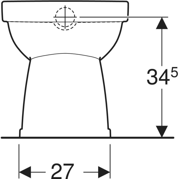 Geberit Renova Stand-WC Flachspüler Abg. vertikal, Rimfree, weiß