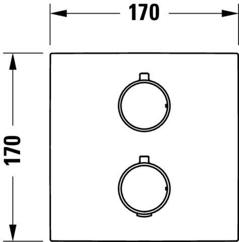 Duravit Thermostat Unterputz Set,Eckig Chrom HG