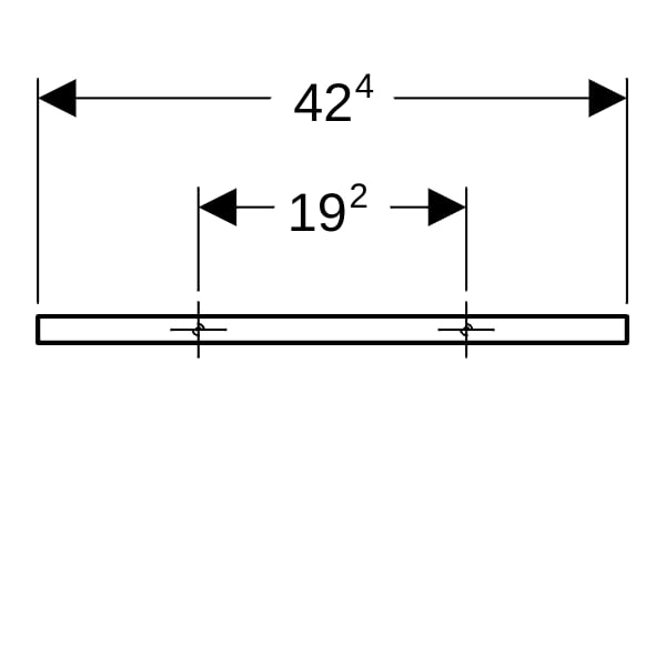 Geberit Handtuchhalter für Badmöbel 42,4x1,9x4,9cm, hochglanz verchromt