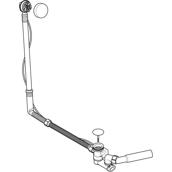 Geberit Badewannenablauf, d52 mit Drehbet. m. Fertigbauset, Spez.Gr., DN40/50, chrg