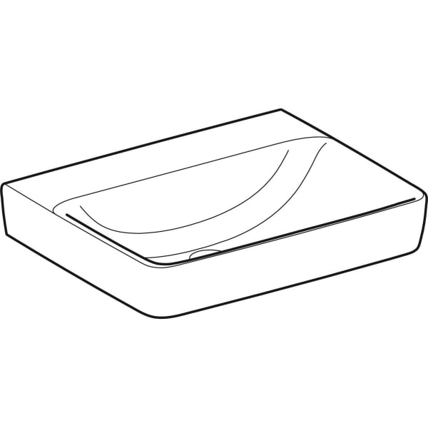 Geberit Renova Plan Aufsatzwaschtisch 60x48cm o. Hahnloch, o. Ül., weiß, KeraTect