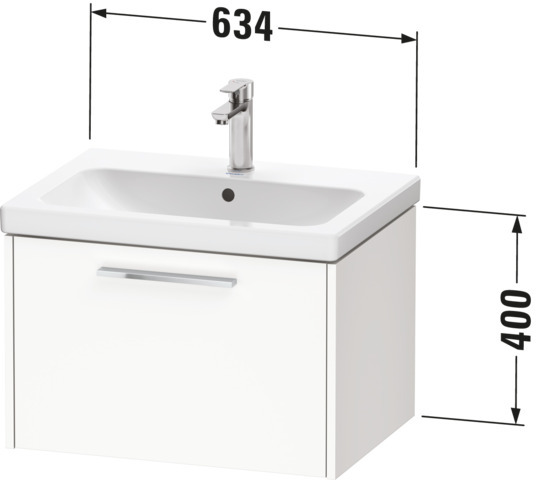 DU D-Code 2.0 WTU Wandh. Auszug 1, 634x400x460,Griff Chrom,Basalt Matt