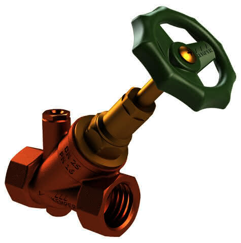 KEMPER STANDARD Freistrom-Absperrventil RG-ms, mit Entleerstopfen G1/4, IG DN15