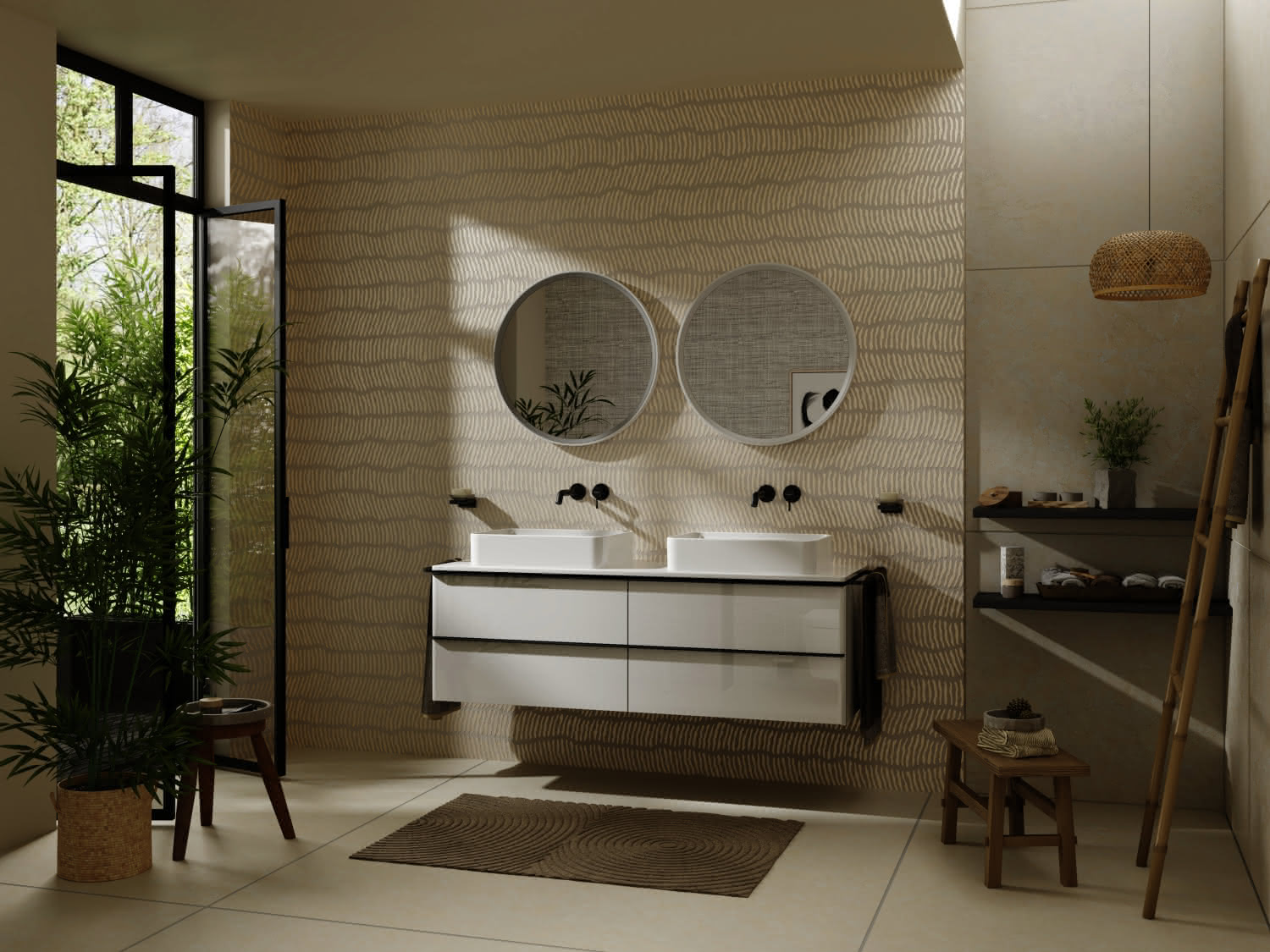 Hansgrohe 2-Loch Waschtischmischer Unterputz Tecturis S F-Set 225 mm Auslauf MSW