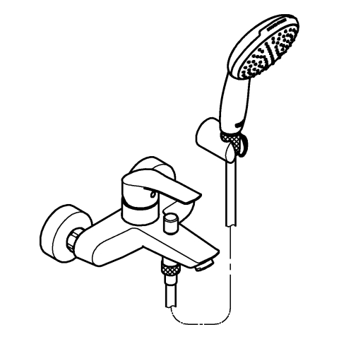 GROHE EH-Wannenbatt. Eurosmart 25276_3 Wandmontage mit Wandhalterset chrom