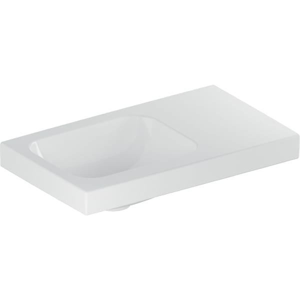 Geberit iCon Light Handwaschbecken 53x31cm Ablg./o. Hl. re, o. Ül., weiß, KeraTect