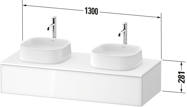 Duravit Konsolen-WTU wh Zencha 550x1300x281mm Eiche Schwarz/Graphit Superm 1 Auszug