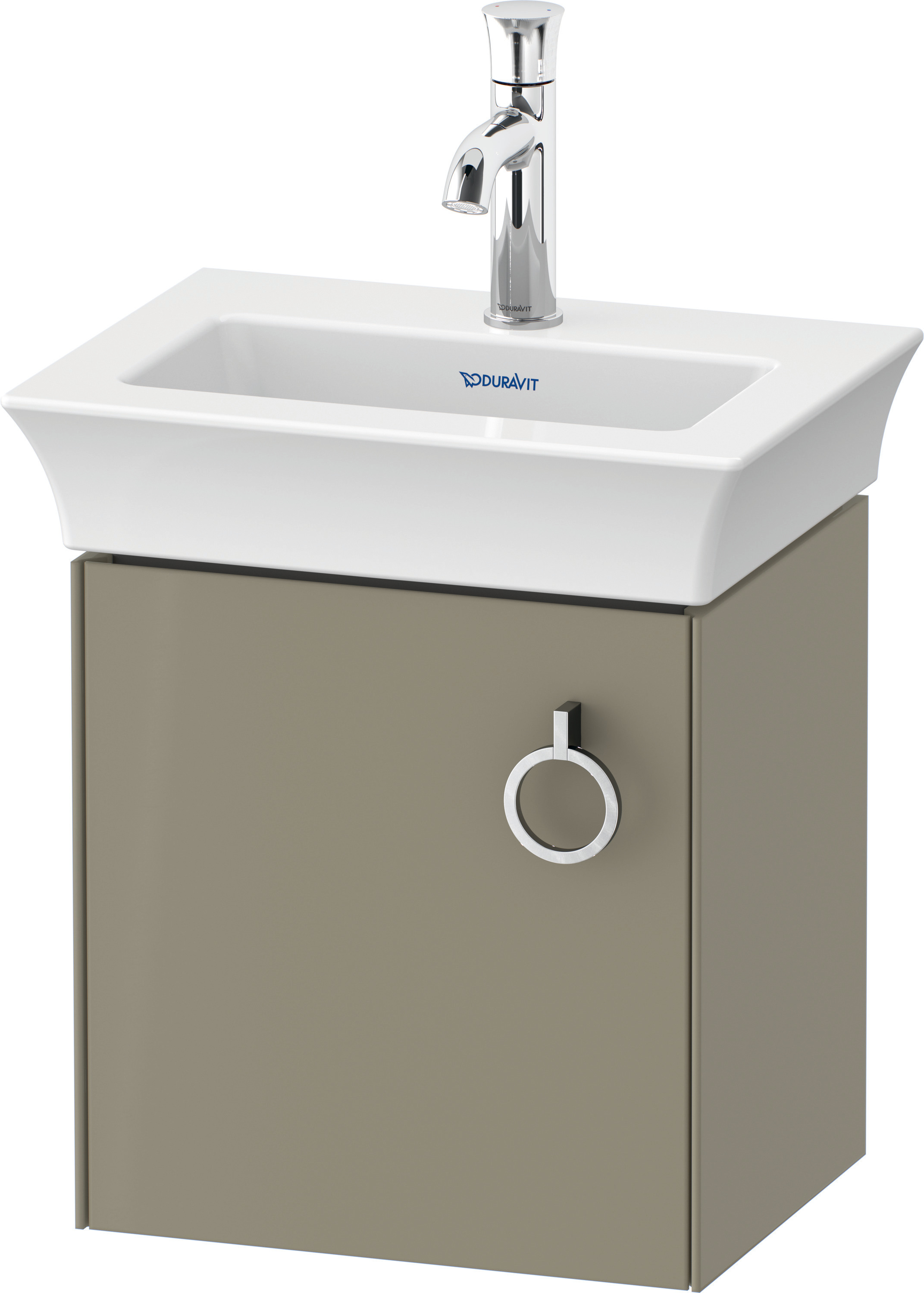 Duravit WTU wandh. White Tulip,1 Tür m.Griff 410x384x298,TA l.,Steingrau Hochglanz