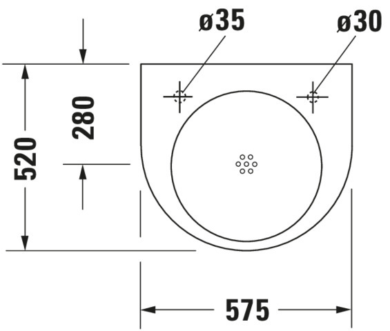 DU Waschtisch Architec Vital Med 575 mm o.ÜL, m.HLB, HL-Vst. li./re., weiß