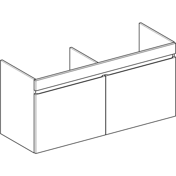 Geberit Renova Plan US für DMWT, mit 2 Schbl. 129x60,5x47,3cm, weiß