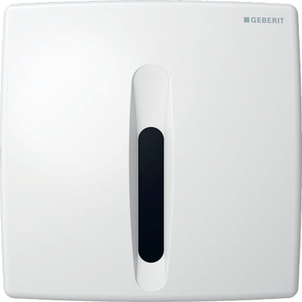 Geberit UR-Strg. mit elektron. Spülauslösung Netzbetr. Abdeckpl. eckig aus Kst., weiß