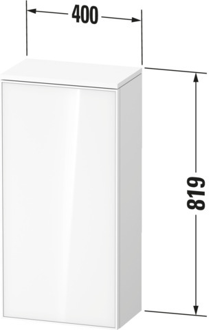 Duravit Halbhochschrank 819x400x240mm Eiche Schwarz Matt/Graphit Supermatt TA links