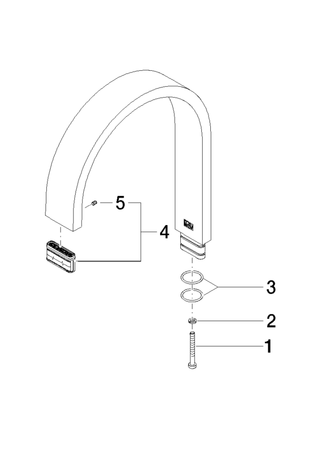 DO Auslauf ET 90282215301 165 x 35 x 11 x 205 mm, 5,7 l/min. Platin gebürstet