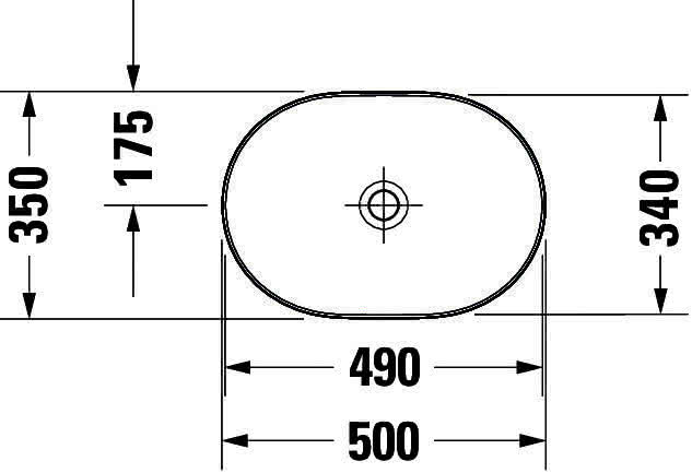 DU Aufsatzbecken Luv 500x350mm geschliffen, o.ÜL, o.HLB, weiß