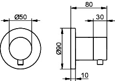 KEUCO Absperrventil IXMO Comfort 59541, rund, verchromt