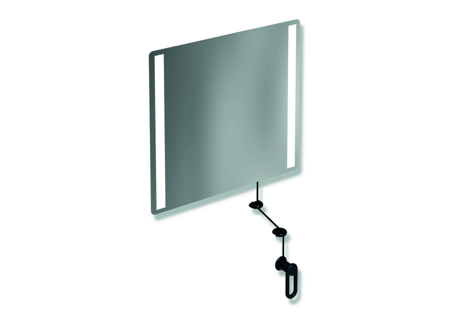 HEWI Kippspiegel LED basic, B:600mm H:540mm anthrazitgrau