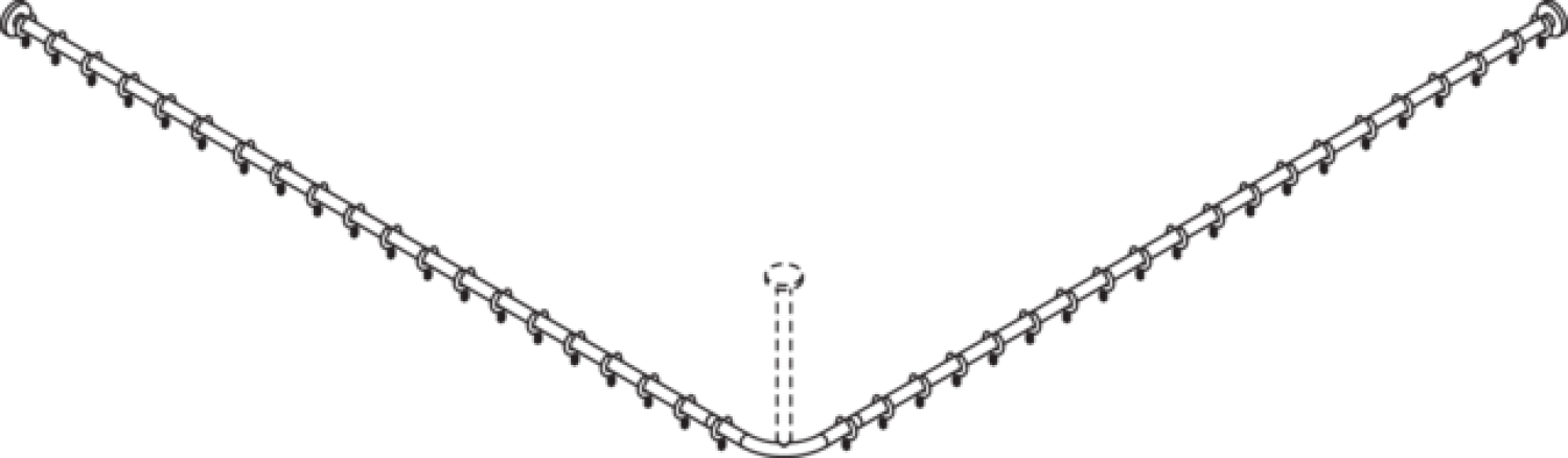 HEWI VH-Stange, d:25,A1/A2=1987, 40 Ringe, plvb dgrau tiefmatt