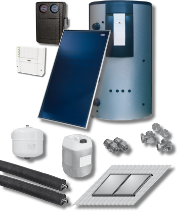 Wolf Sonnenpaket 4 Kollektoren F3-1 Aufdach, Solarmodul SM2-2, BSH-500 Wolf Sonnenpaket 4 Kollektoren F3-1 Aufdach, Solarmodul SM2-2, BSH-500