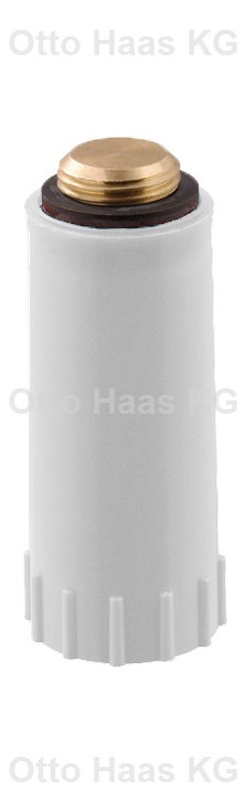 Haas Baustopfen mit Ms-Gewinde 1/2" Nr.3377, weiß