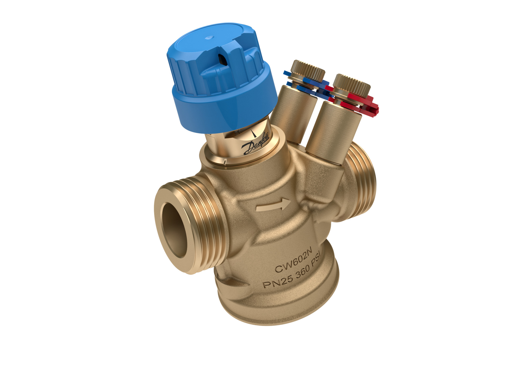 Danfoss druckunabh. Regelventil ABQM 4.0 DN20, 110-1100 l/h, m. Messnip. 1"AG