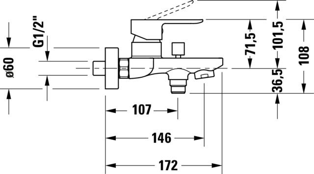 DU D-Code 2.0 Einh.-Wannenmischer Aufp. Keramikmischsystem, Chrom HG