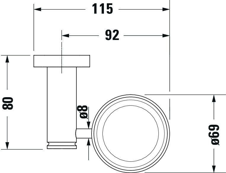 DU D-Code Glashalter Glas rechts, Chrom
