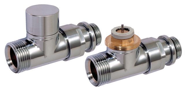 Flamco Design-Therm.-Ventil-Set Durchg.D3805 G1/2a x G3/4a Eurok. MS verchr.