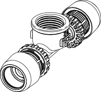 TECElogo-Ax T-Stück IG Dim. 20 x Rp 1/2" x 20, Siliziumbronze