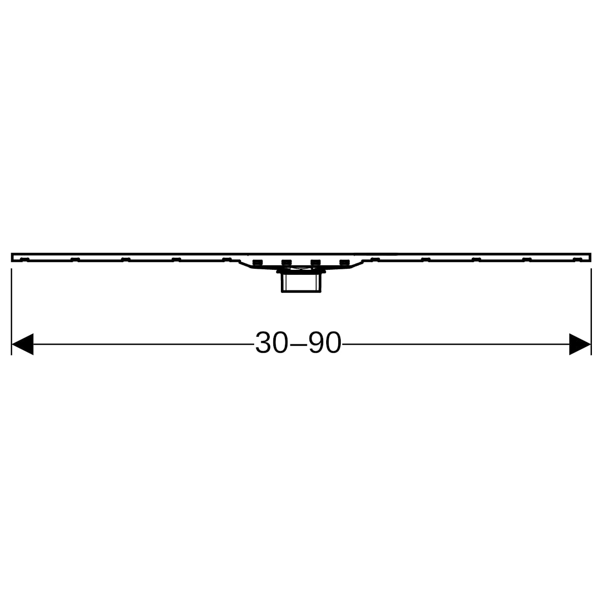 Geberit CleanLine80 Duschrinne 30-90cm Edelstahl poliert / Edelstahl gebürstet