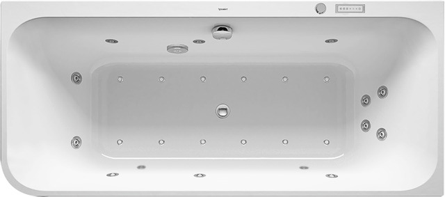 Duravit Happy D.2 Whirlw. 1800x800mm, Ecke R Angef Acryl-VK,Rückens.2,Combi E, Weiß