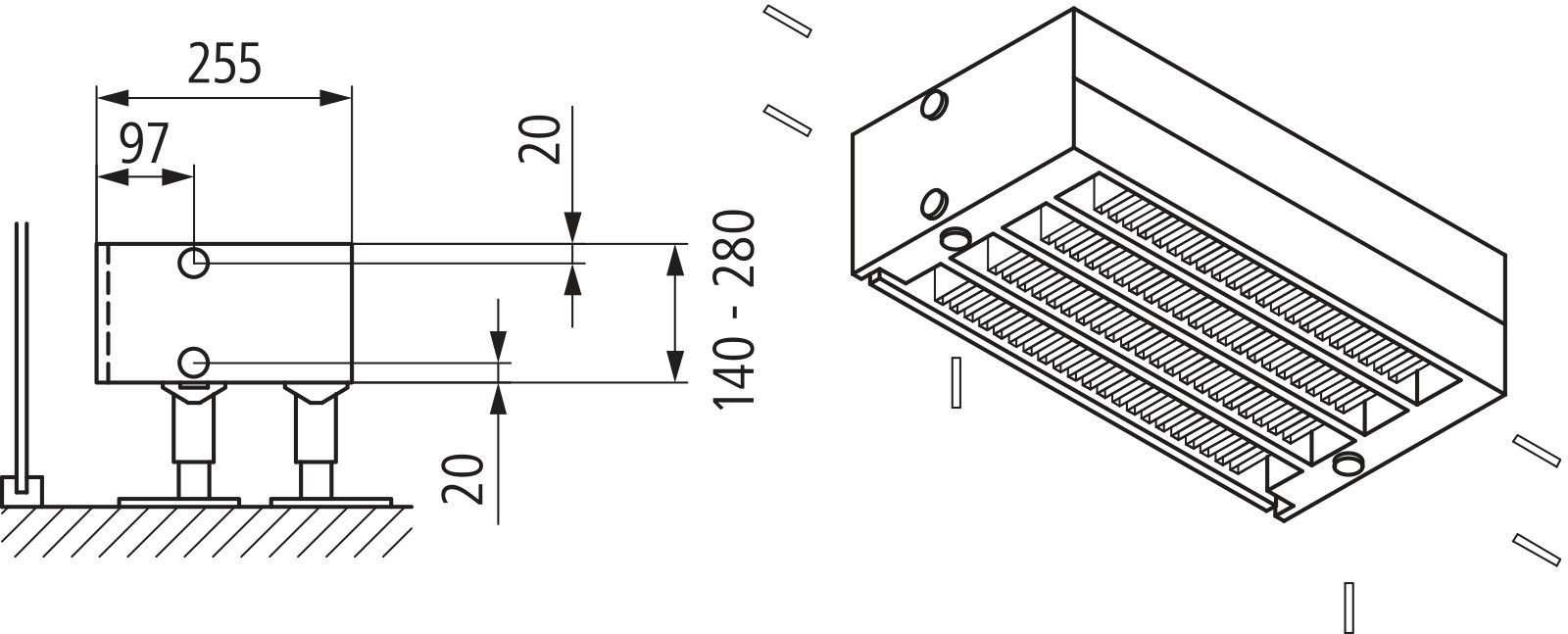 Kermi Kon m. Str. Typ44 BH280x255x2800 QN6068, weiß, 6bar, o. Abd., AB Uni.