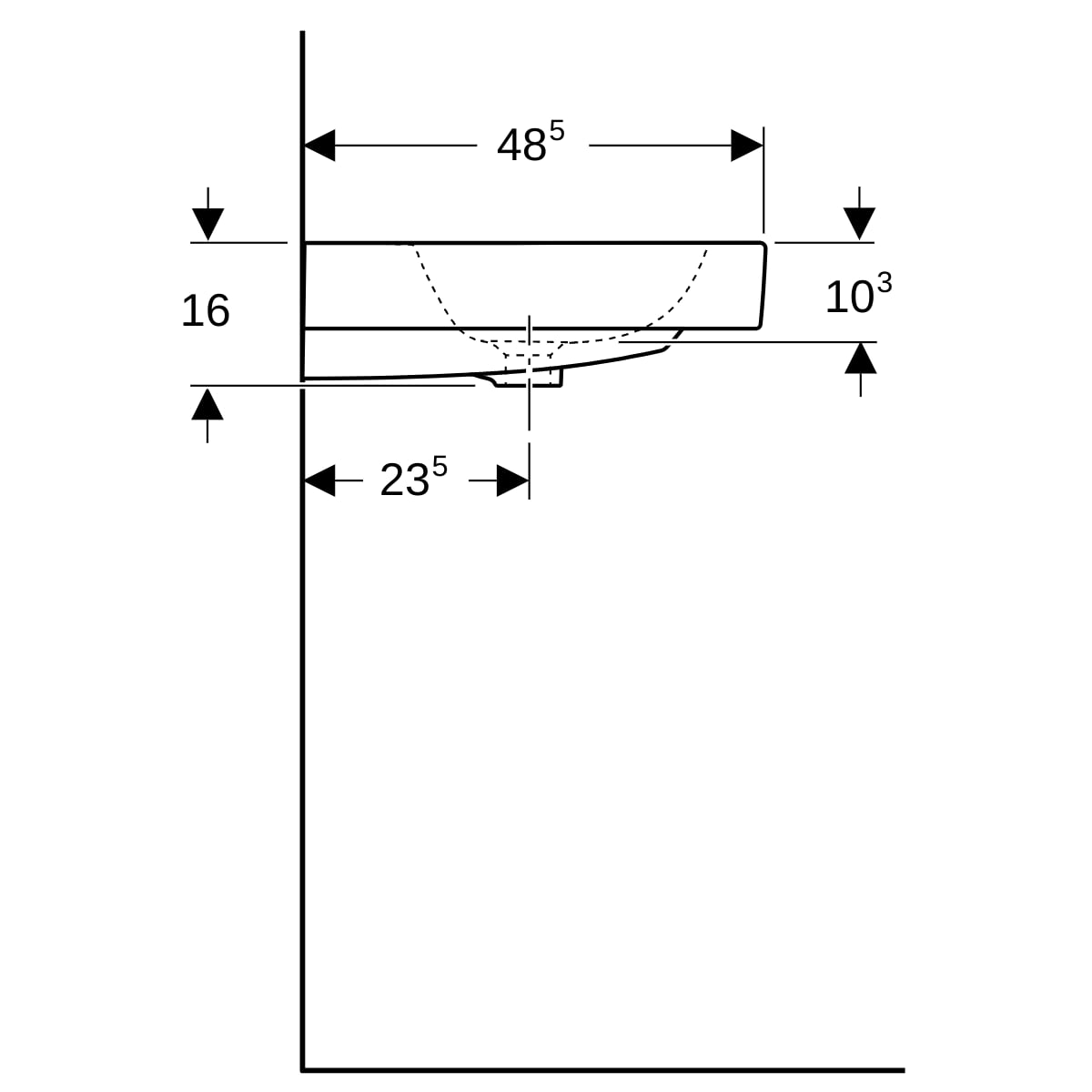 Geberit iCon Waschtisch, 120x48,5cm o. Hl., m. Ül., weiß