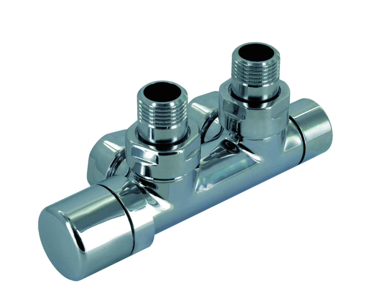 ZE Anschluss-Armatur Set Q Eckform Thermostatkopf links, edelstahl