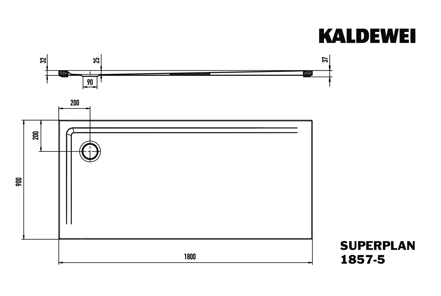 KA DW SUPERPLAN Mod.1857-5,900x1800mm, alpwe,Wt extrafl.