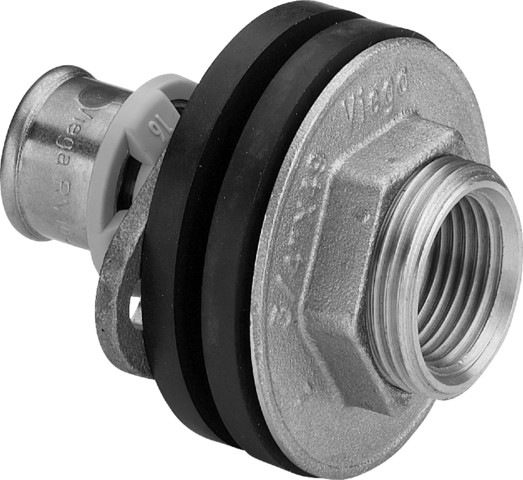 Viega Wanddurchführung mit SC Sanfix P 2132.31 in 16mm x Rp1/2 x 30mm Rotguss